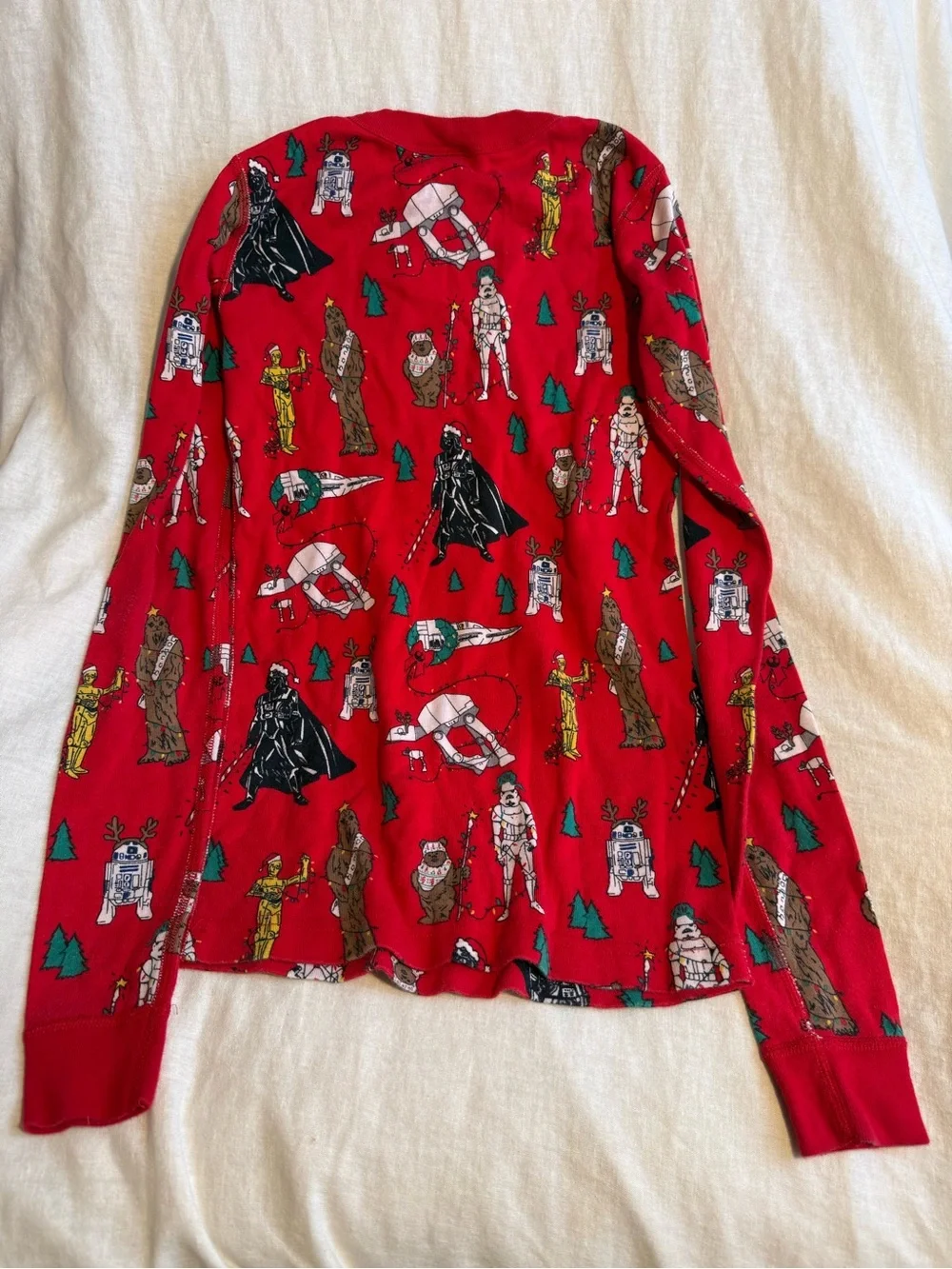 Hanna Andersson Kids Red Star Wars Christmas Long Sleeve Pajama Top
